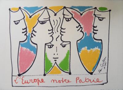 Jean COCTEAU : Europe - Tant de tensions, Lithographie signée 2