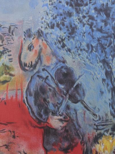 Marc CHAGALL : les mariés de la Tour Eiffel, Lithographie signée, 1989 2