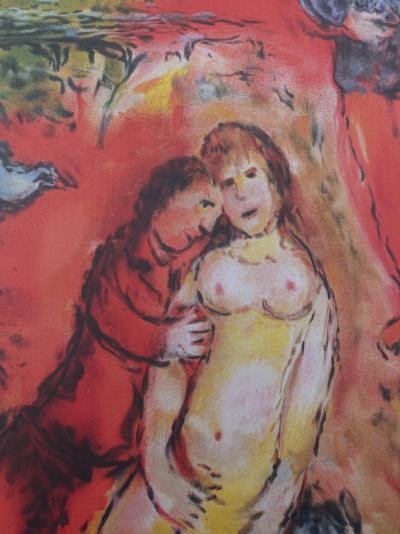 Marc CHAGALL : les mariés de la Tour Eiffel, Lithographie signée, 1989 2