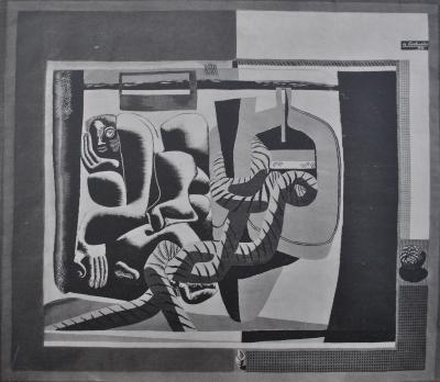 LE CORBUSIER : Penseuse monumentale et cordages, Héliogravure signée, 1938 2