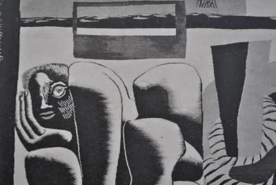 LE CORBUSIER : Penseuse monumentale et cordages, Héliogravure signée, 1938 2