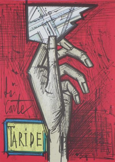 Bernard BUFFET : La carte, Lithographie originale