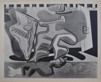 LE CORBUSIER : Figure devant une porte blanche , héliogravure, 1938 2