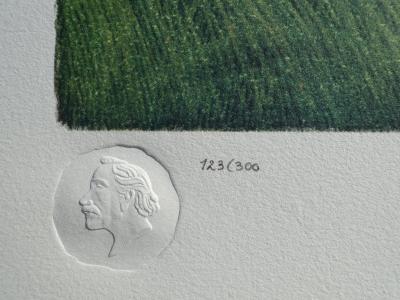 Henri ROUSSEAU (d’après)  : Tigre dévorant un buffle, Lithographie signée et numérotée, 1976 2