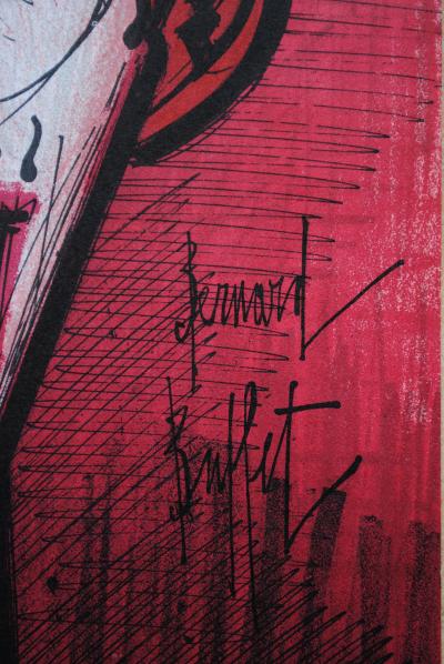 Bernard BUFFET: El payaso rojo, litografía original firmada, 1967 2