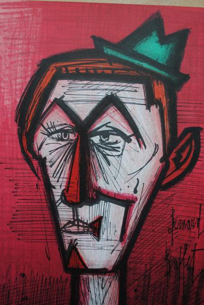 Bernard BUFFET: El payaso rojo, litografía original firmada, 1967 2
