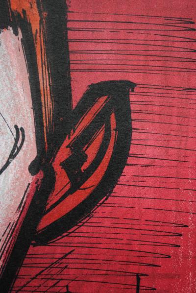 Bernard BUFFET: El payaso rojo, litografía original firmada, 1967 2