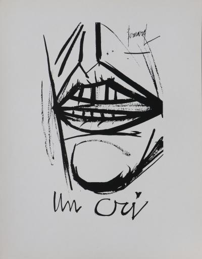 Bernard BUFFET : Un cri, Gravure originale signée