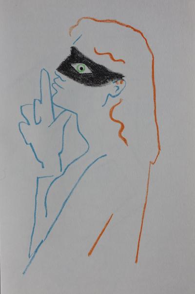 Jean COCTEAU : Femme secrète, Lithographie originale 2