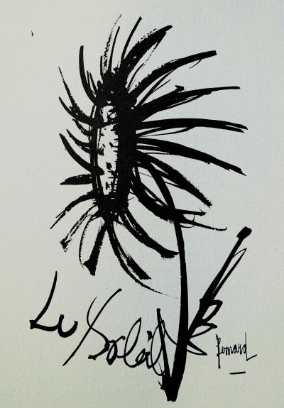 Bernard BUFFET : Le Tournesol, Gravure originale signée