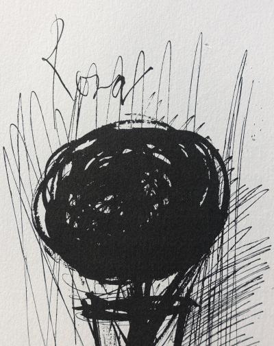 Bernard BUFFET : Le vase et la rose, Gravure originale signée 2