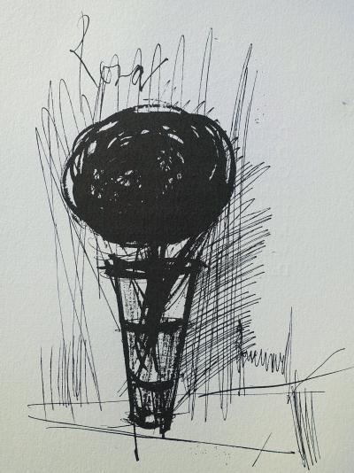 Bernard BUFFET : Le vase et la rose, Gravure originale signée 2