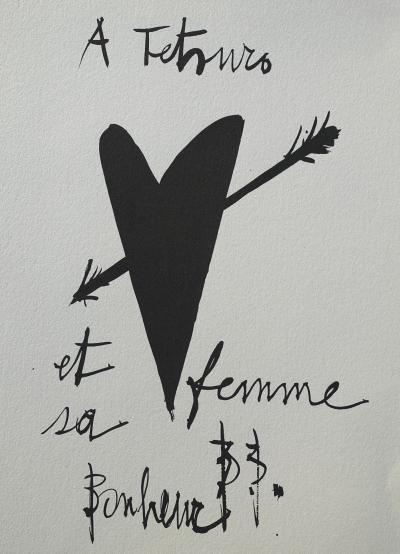 Bernard BUFFET : A Tetsuro et sa femme, Gravure originale signée 2