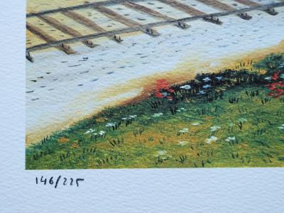 Dan GANDRE : le train Paris / St Germain, Lithographie originale 2