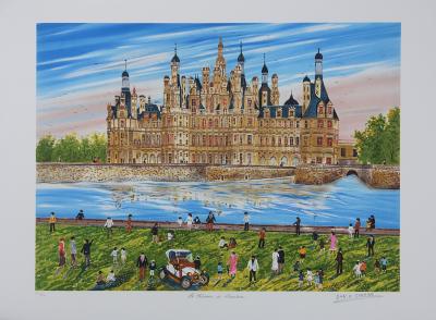 Dan GANDRE : le château de Chambord, Lithographie originale 2