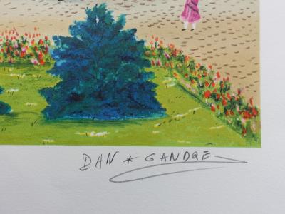 Dan GANDRE : le château d’Azay le Rideau, Lithographie originale 2