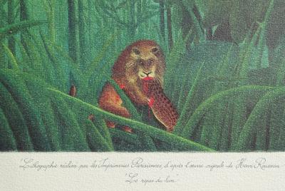 Henri ROUSSEAU (dit le douanier) : Le repas du lion, Lithographie signée et numérotée, 1976 2
