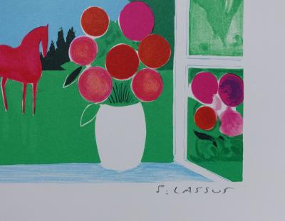 Serge LASSUS : Chevaux en été, Lithographie originale signée 2