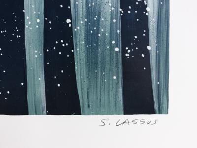 Serge LASSUS : Cavaliers en Hiver, Lithographie originale signée 2