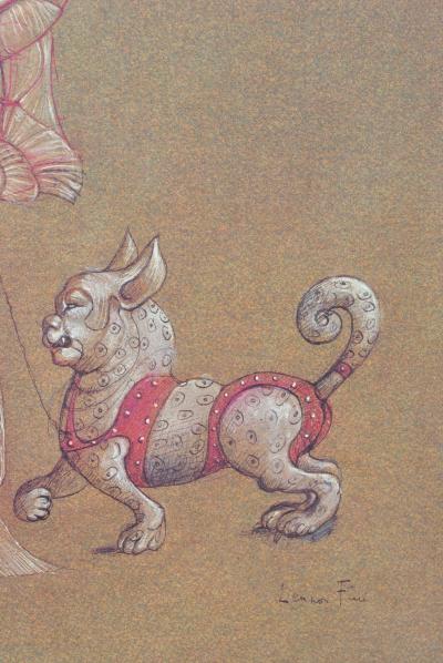 Léonor FINI : Le Bourgeois et son chien, Héliogravure signée, 1980 2