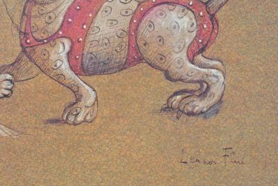 Léonor FINI : Le Bourgeois et son chien, Héliogravure signée, 1980 2