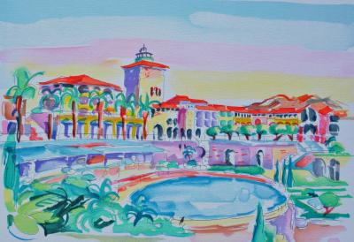 Olivier ZLADKU : Monaco, Lithographie originale signée 2