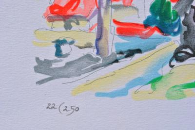 Olivier ZLADKU : Le village de Saint Tropez, Lithographie originale signée 2