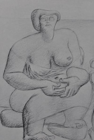 LE CORBUSIER : Deux femmes assises à moitié nue, héliogravure, 1938 2