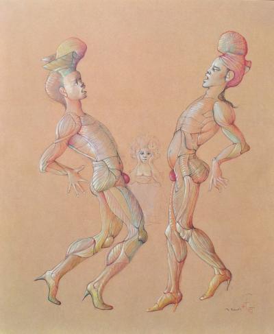 Léonor FINI : Les deux prétendants, Héliogravure signée, 1980 2