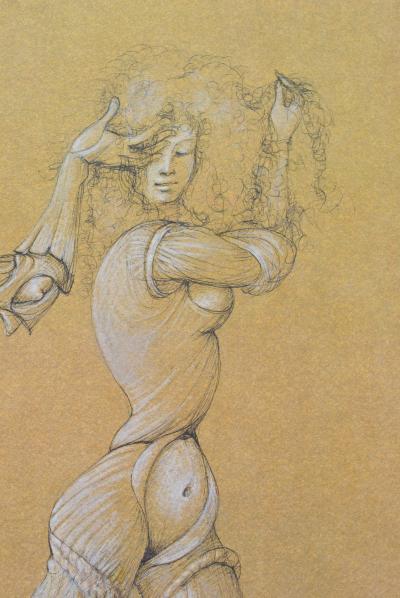 Léonor FINI : Princesse à la chevelure d'or, Héliogravure signée, 1980 2