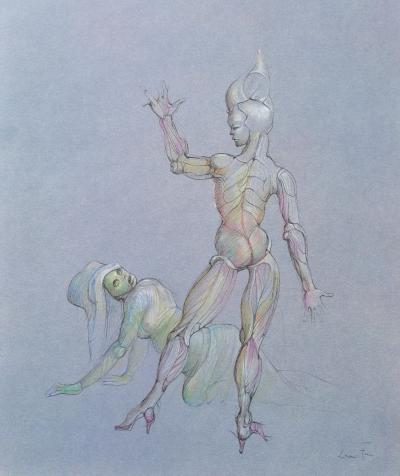 Léonor FINI : L'amant violent, Héliogravure signée, 1980 2