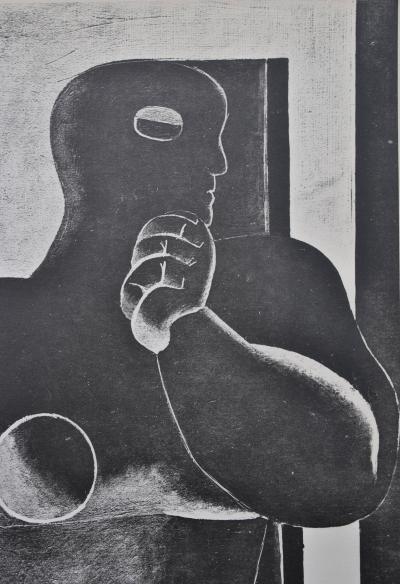 LE CORBUSIER: nachdenklicher Mann, Heliogravüre, 1938 2