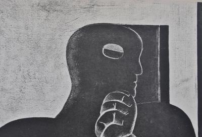 LE CORBUSIER: nachdenklicher Mann, Heliogravüre, 1938 2