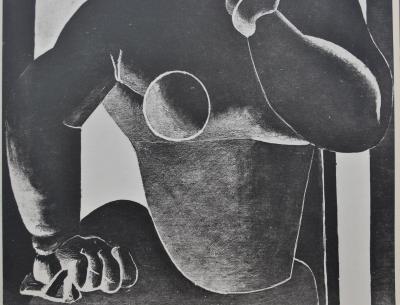 LE CORBUSIER: nachdenklicher Mann, Heliogravüre, 1938 2