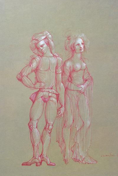 Léonor FINI : L'amant éconduit, Héliogravure signée, 1980 2
