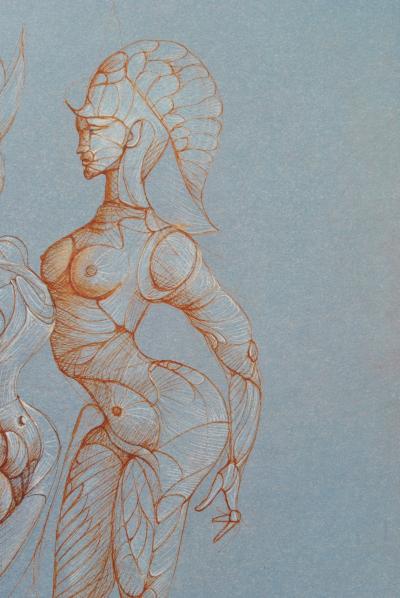 Léonor FINI : Couple Surréaliste , Héliogravure signée, 1980 2