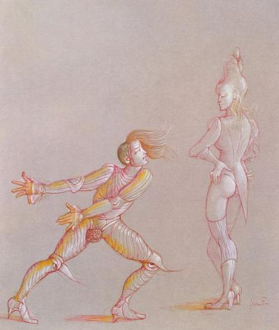 Léonor FINI : La Dispute, Héliogravure signée, 1980 2
