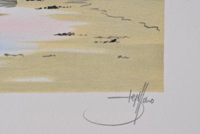 Stéphane LAURO : Petit bateau de pêche breton, Lithographie originale signée 2