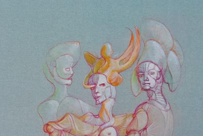 Léonor FINI : Jeux à trois, Héliogravure signée, 1980 2