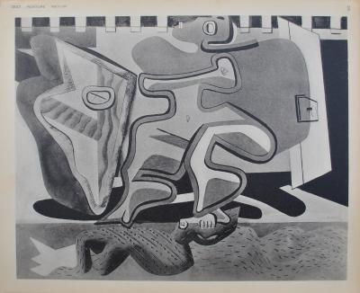 LE CORBUSIER : Figure devant une porte blanche , héliogravure, 1938 2