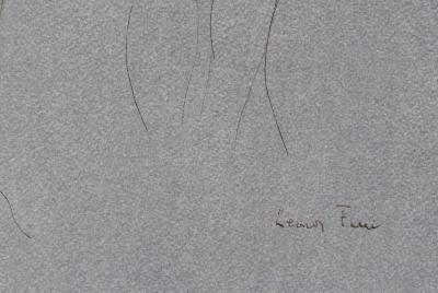 Léonor FINI : Beautée couronnée de fleurs, Héliogravure signée, 1980 2