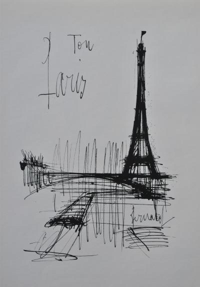 Bernard BUFFET : Ton Paris, Gravure originale signée 2