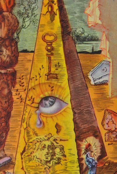 Salvador DALI : L'oeil de Dieu, Estampe signée, 1948 2