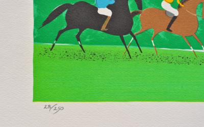 Serge LASSUS : Cavaliers en été, Lithographie originale signée 2