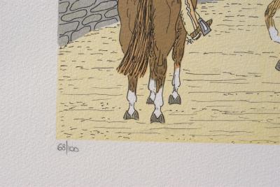Vincent HADDELSEY : Cavaliers mexicains, Lithographie originale signée 2