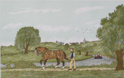Vincent HADDELSEY: The towpath, Original signed lithograph 2