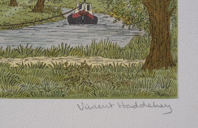 Vincent HADDELSEY: The towpath, Original signed lithograph 2