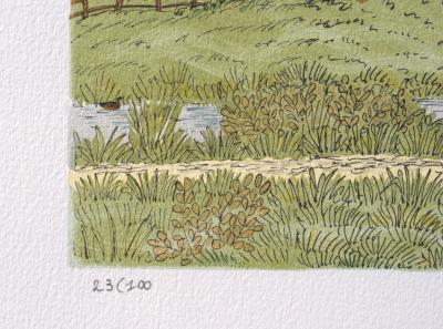 Vincent HADDELSEY: The towpath, Original signed lithograph 2