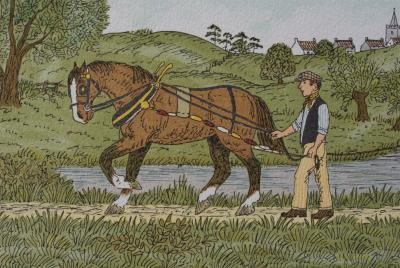 Vincent HADDELSEY: The towpath, Original signed lithograph 2