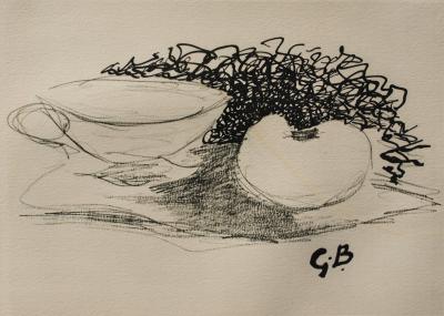 Georges BRAQUE : Nature morte à la pomme, Héliogravure signée 2